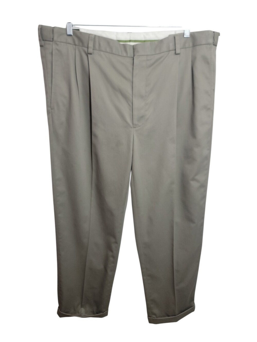 Orvis men's pleated front cuff leg gray dress pants size 42